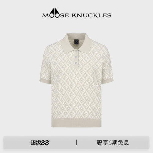 MOOSE KNUCKLES 女士翻领休闲印花LOGO小剪刀短袖POLO衫