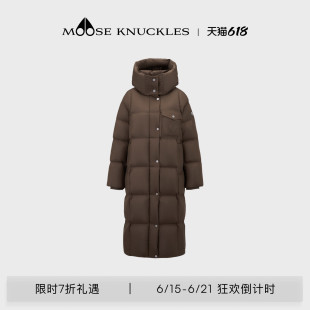 MOOSE KNUCKLES PUFFER 反转LOGO长款鹅绒小剪刀羽绒服