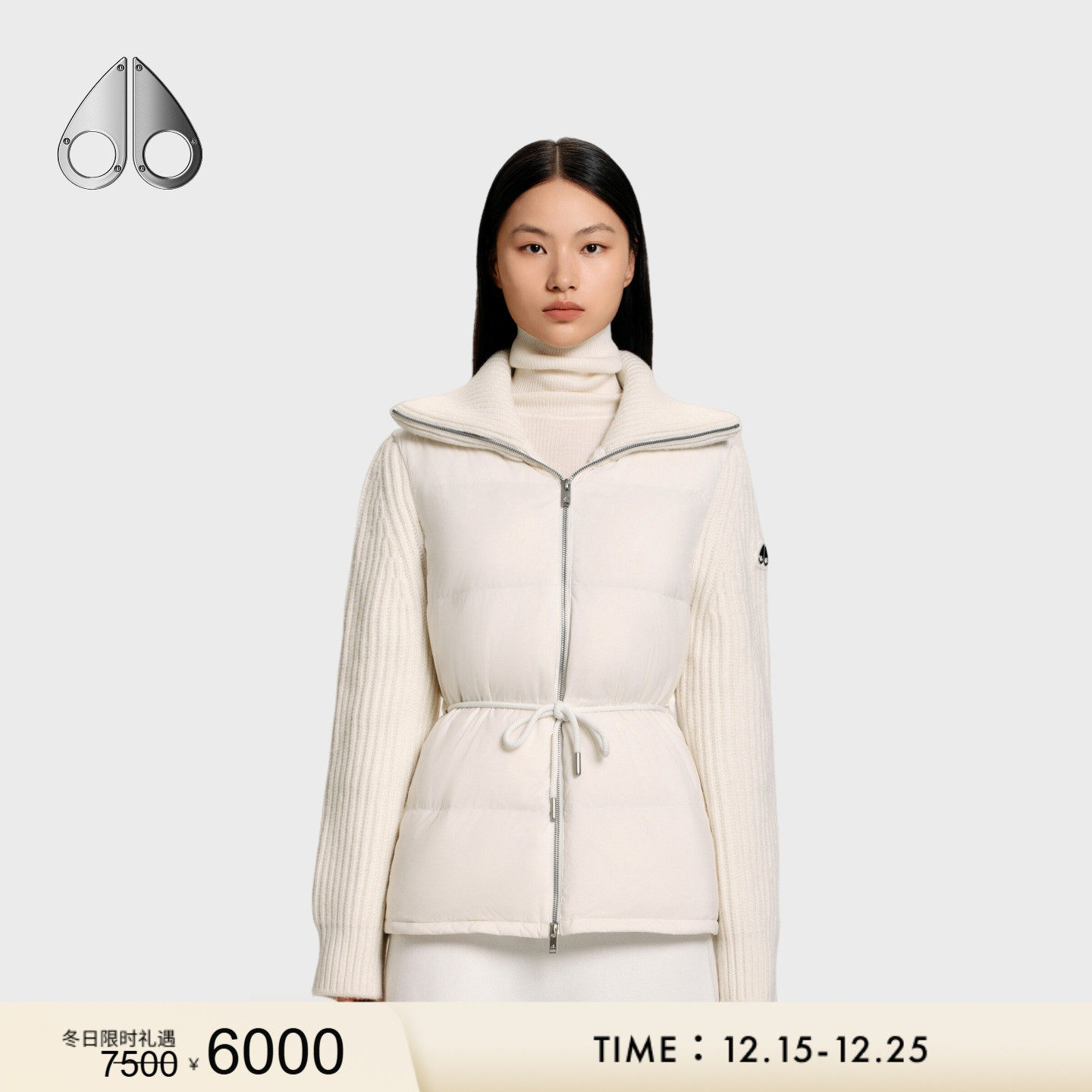 [限时礼遇][秋冬新品]MOOSE KNUCKLES 女士拼接鹅绒羽绒服