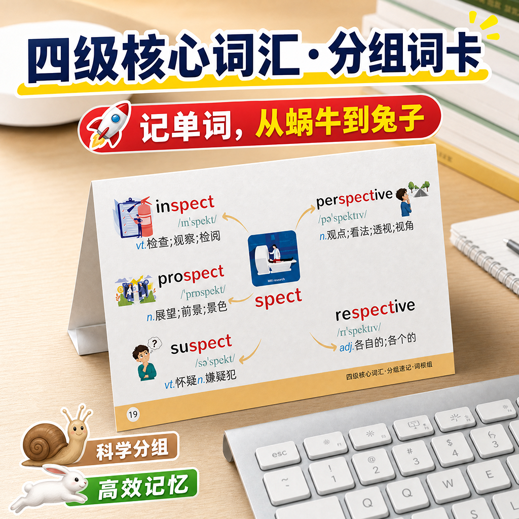 四级单词卡片词根词缀思维导图