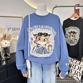 2025新款 韩版 休闲时尚 纸袋家品质好货 卡通宽松大码 纯棉卫衣女秋