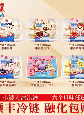 美登高小矮人冰淇淋生牛乳口味生巧草莓香草雪糕冷饮360g家庭装批