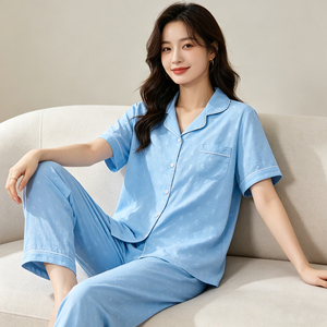 女夏季云朵棉可外穿家居服三件套