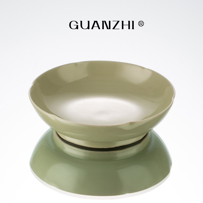 观止秘色釉陶瓷壶承茶点盘中式复古禅意点心盘糕点盘水果盘零食盘
