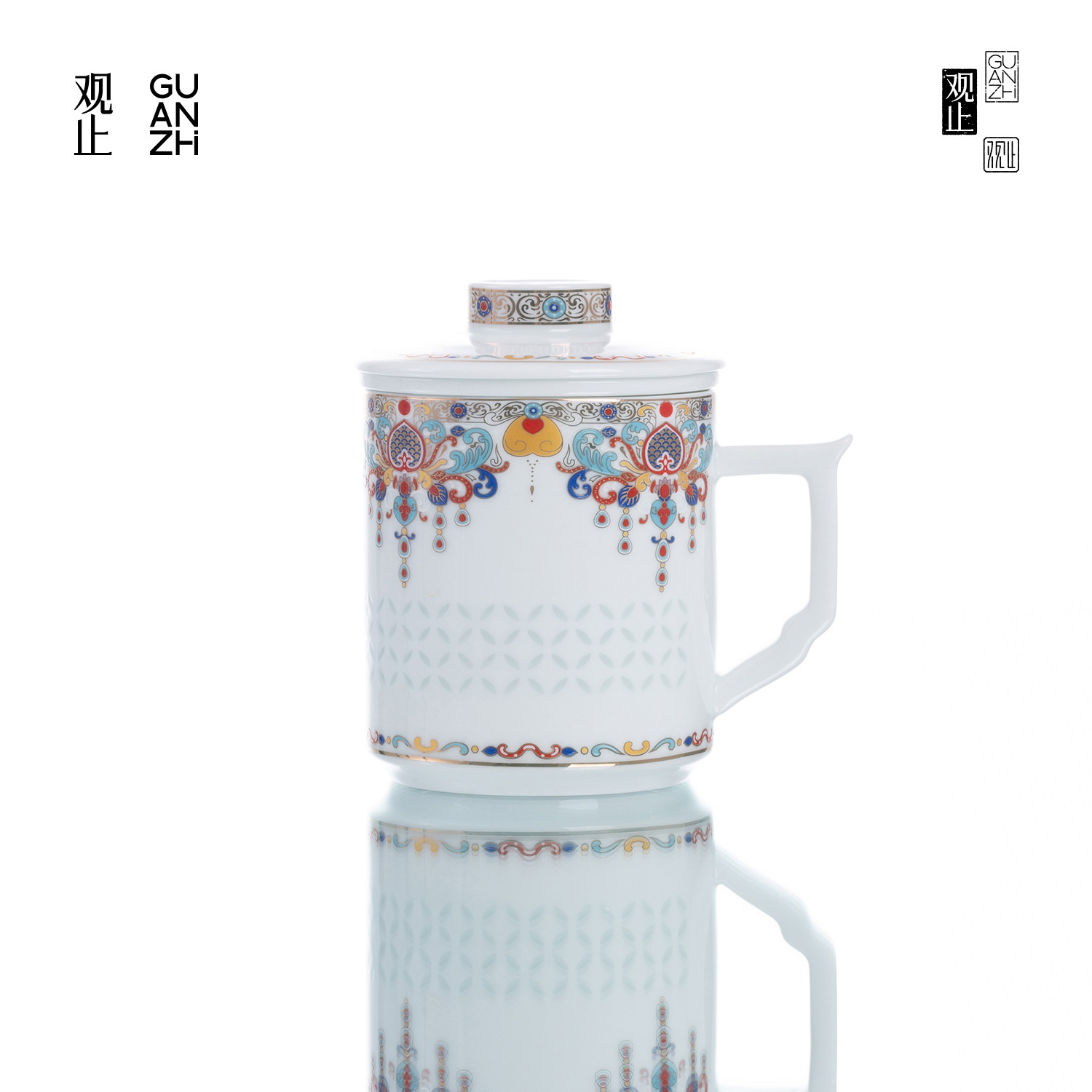 观止凤冠霞帔茶水分离泡茶杯