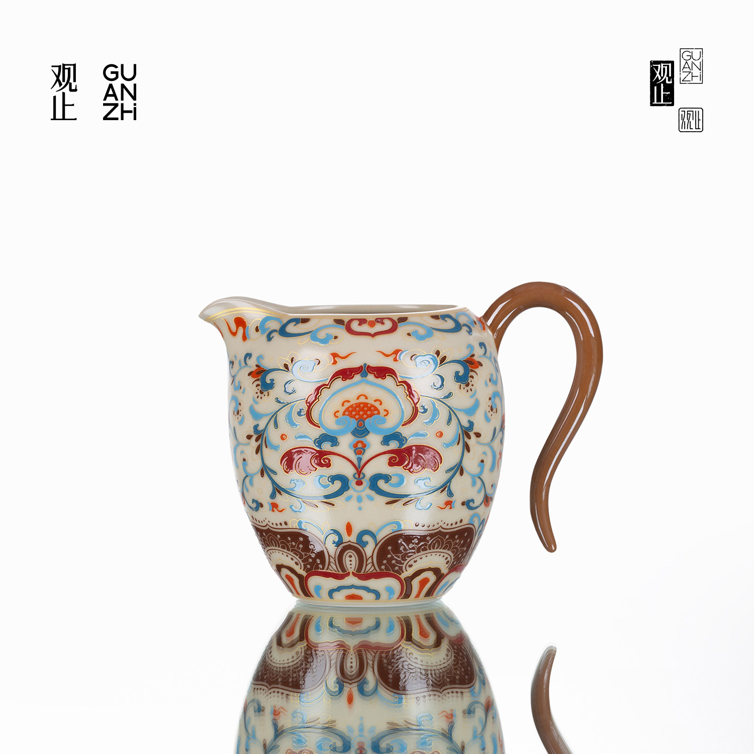 观止敦煌卷草汝窑轻奢公道杯茶海