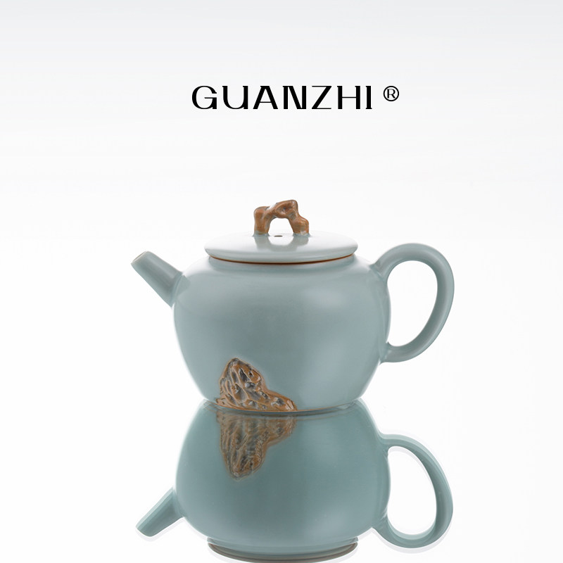 观止天青汝瓷泡茶壶高档家用