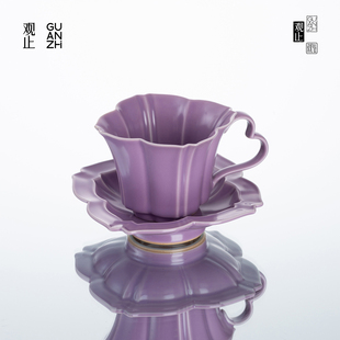 观止咖啡杯碟套装高档精致女士个人专用陶瓷茶杯水杯实用马克杯子