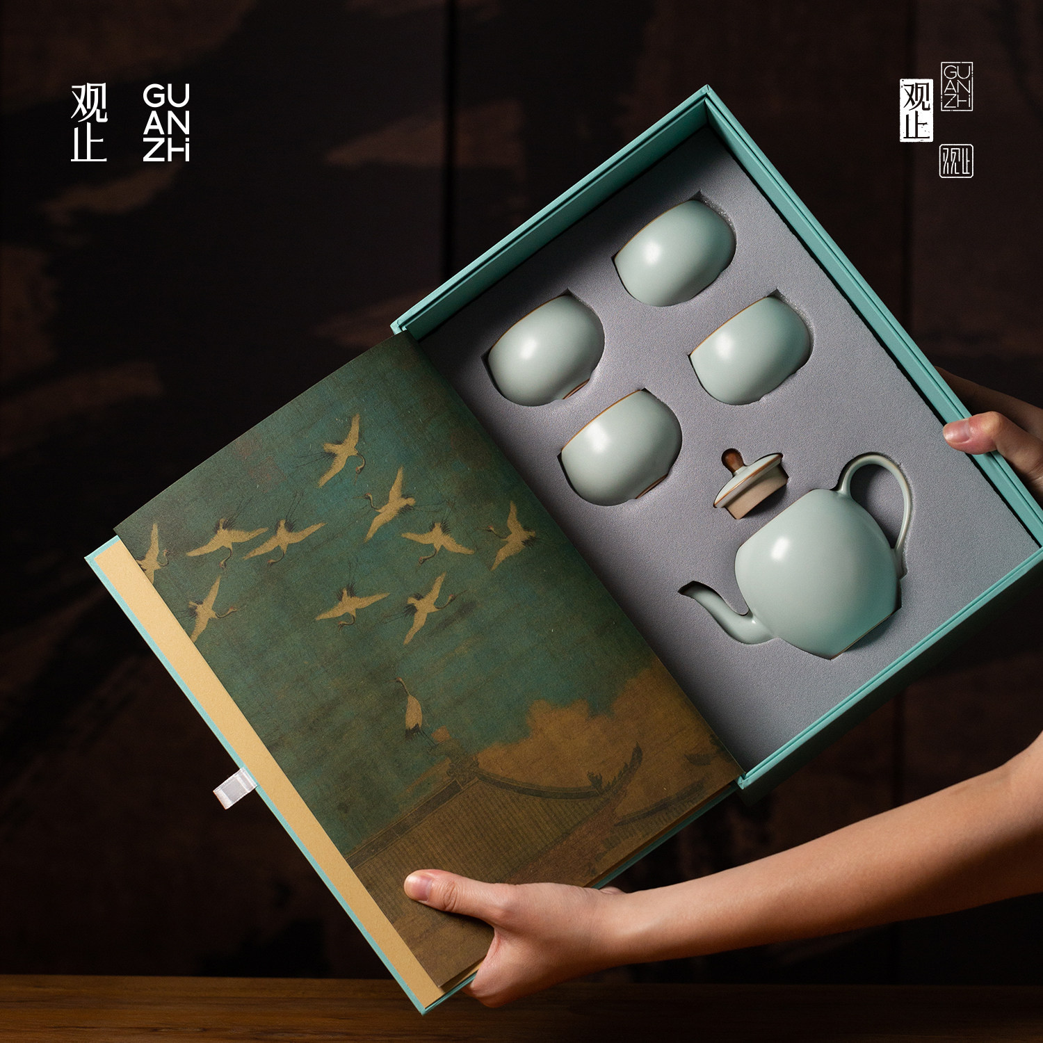 观止天青汝窑功夫茶具礼盒装