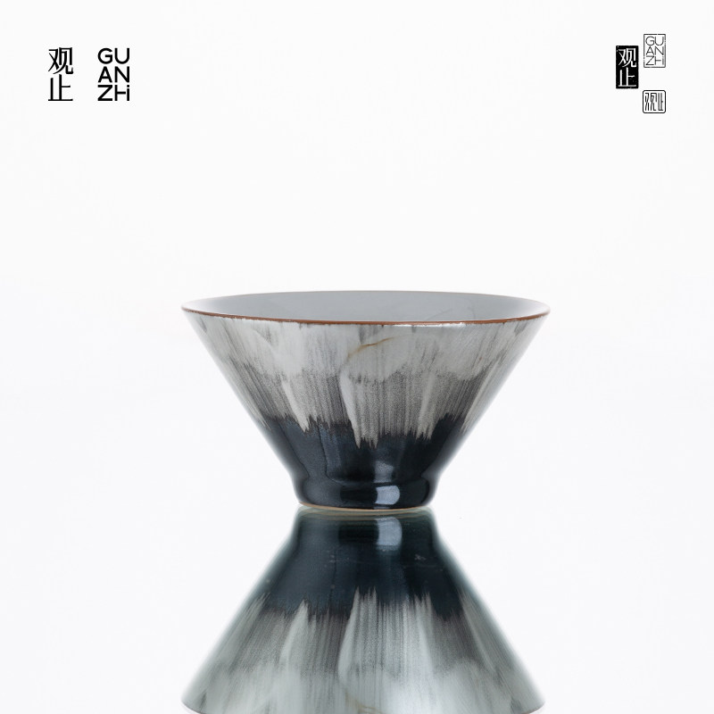 观止无极鎏银斗笠杯高档茶杯