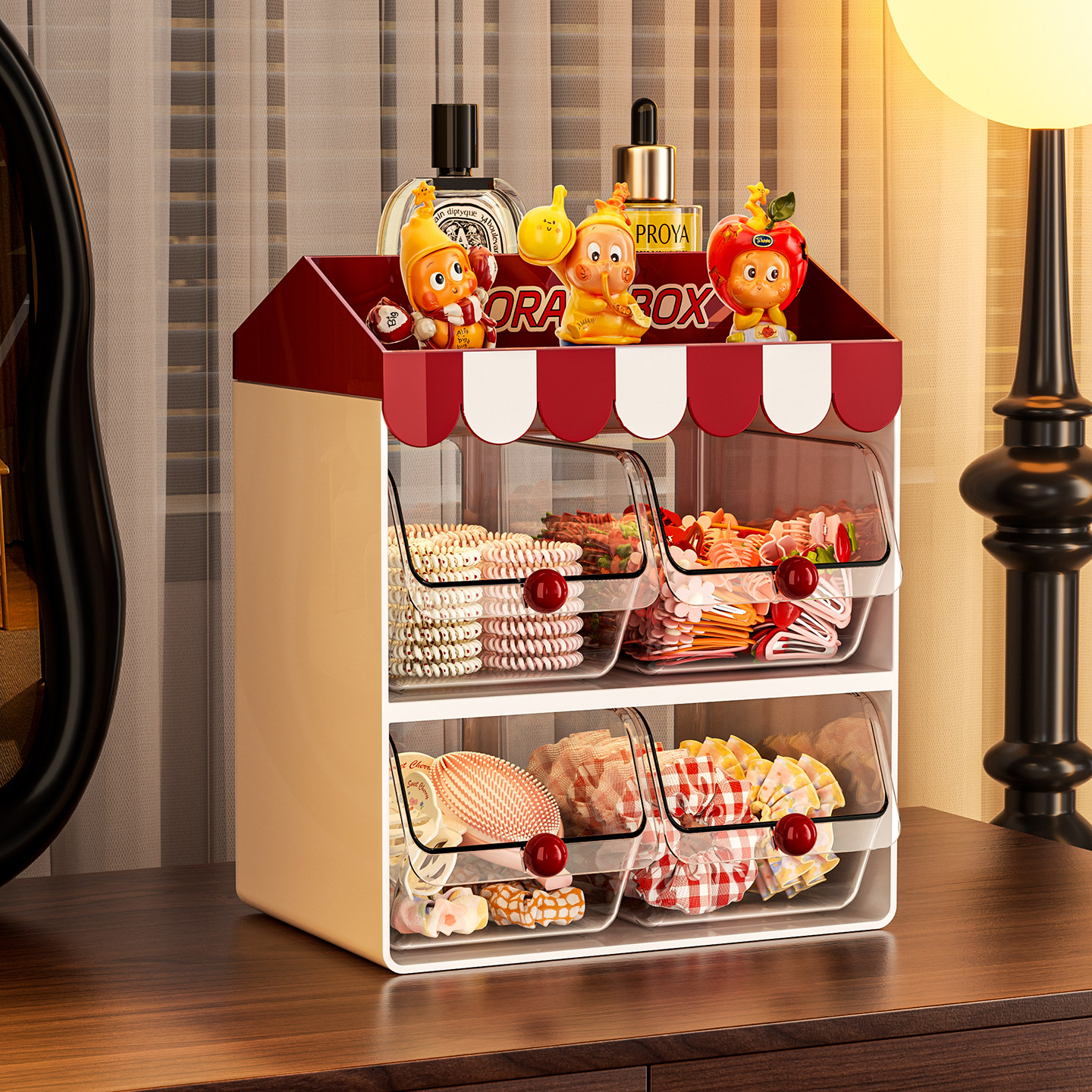 儿童发饰收纳盒小女孩皮筋发夹抓夹大肠圈多层抽屉式饰品整理盒子,收纳整理,首饰盒,淘宝优惠券,粉丝福利购,淘宝优惠卷