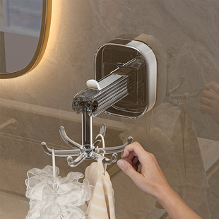吸盘挂钩强力真空大吸力毛巾挂架浴室壁挂免打孔六爪旋转粘钩无痕
