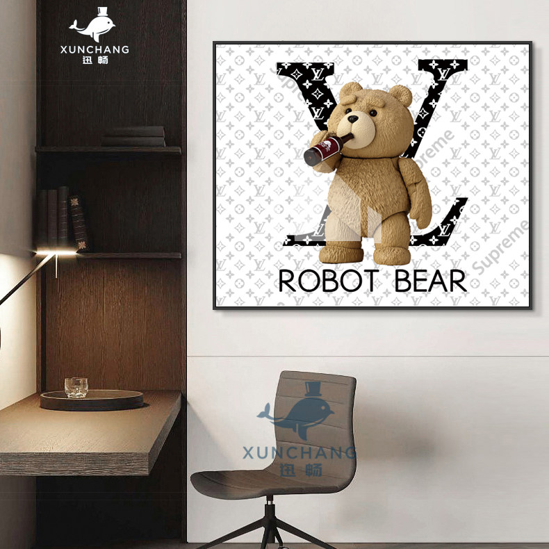 潮牌北欧简约电表箱装饰画奢侈卡通遮挡配电箱电闸客厅挂画多媒体