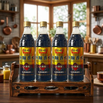 恒顺镇江香醋六年陈酿 酿造醋 580ml*4瓶组合装 凉拌饺子蘸料