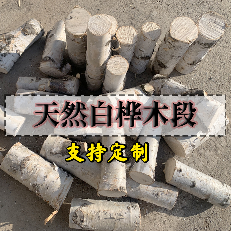桦树墩原木桩栅栏白桦树干围护栏段装饰造景户外装饰草坪花园篱笆