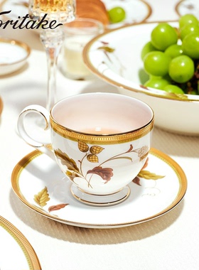 Noritake则武 ISLAY欧式高档骨瓷咖啡杯子家用奢华高级感下午茶具