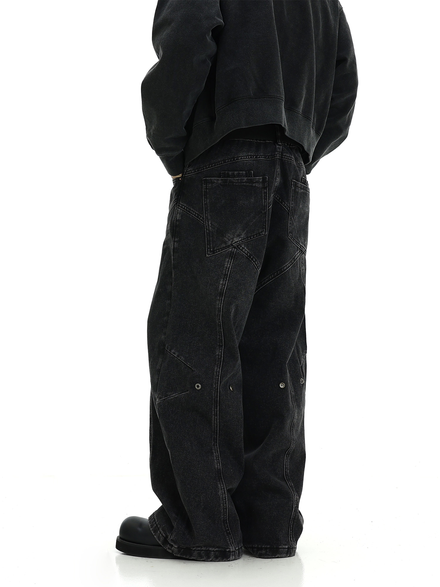 AMERICAN-STYLE NICHE PANTS MENS DESIGN SENSE IS COLD HIGH-END STYLE TRENDY BRAND HANDSOME FRIED STREET JEANS TIDE