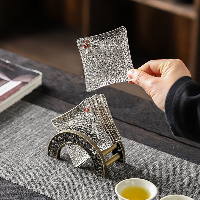 晟窑日式合金杯垫茶托创意隔热垫金属杯托架梅花茶垫功夫茶具配件,餐饮具,杯垫,淘宝优惠券,粉丝福利购,淘宝优惠卷