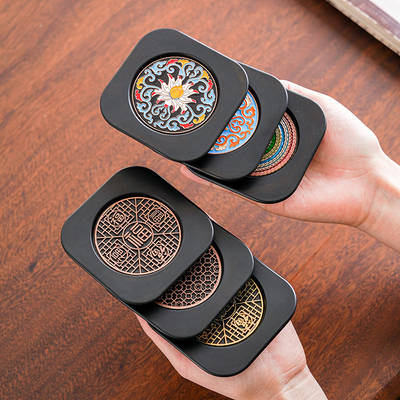 杯垫套装茶道珐琅彩隔热垫