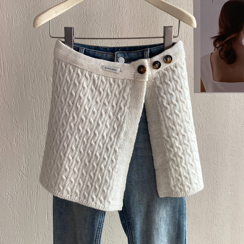 韩版时尚百搭纽扣麻花针织屁帘女秋冬新款小众氛围感叠穿半身裙子,服饰配件/皮带/帽子/围巾,围巾/丝巾/披肩,淘宝优惠券,粉丝福利购,淘宝优惠卷