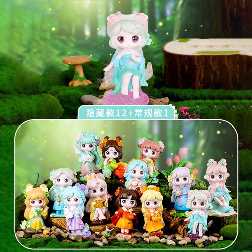 古风少女桃李春风潮玩盲盒手办创意树脂工艺品可爱摆件送女生礼物