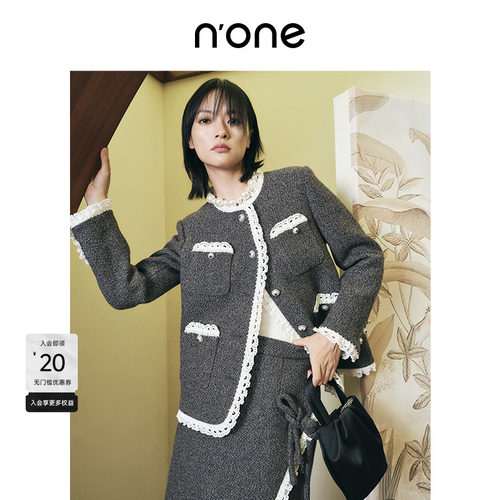 none冬季新款多口袋小香风外套