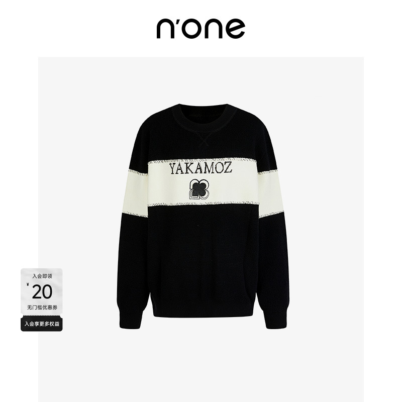 none撞色设计经典百搭毛衣