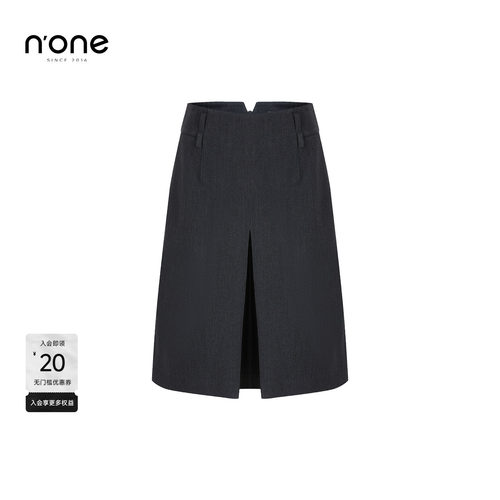 none高腰A字显腿长西装半身裙