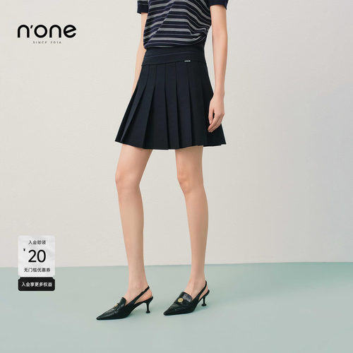 none气质学院风百搭百褶短裙