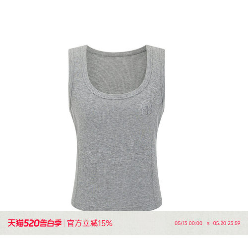 n'one方领宽肩带气质显瘦背心