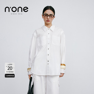 简约百搭白衬衫 none 经典 2025夏季 女单排扣宽松慵懒风上衣 新款