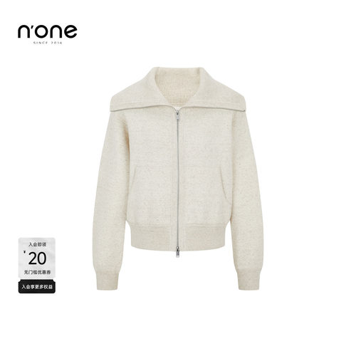 none气质大翻海军领针织开衫