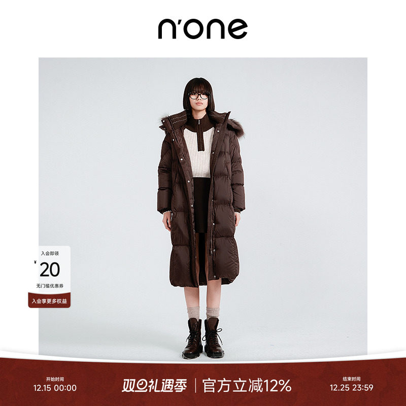 none立领毛领帽斜插口袋羽绒服