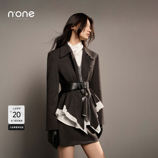 时尚 御姐范腰带修身 干练深灰色西装 新款 显瘦 外套女2026春季 none