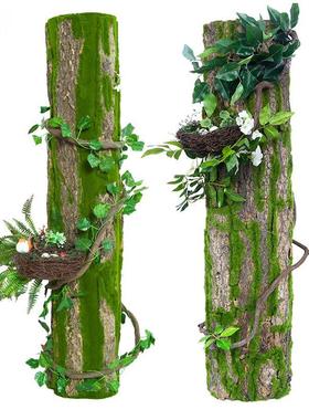 diy创意假树皮造景仿真遮树皮E71716道室内管装饰柱绿子美化包下