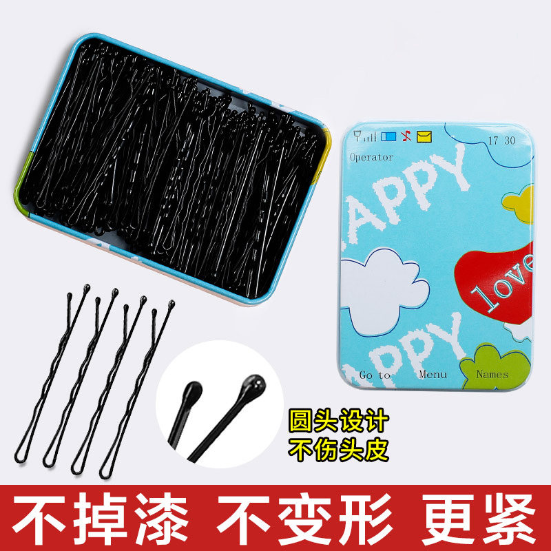 diydiy韩国简约一字夹女头饰黑色顶刘海卡子发夹脑勺后发卡碎发小
