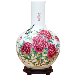 景德镇陶瓷器大号新中式艺术品花瓶工艺品客厅摆件玄关别墅装饰品
