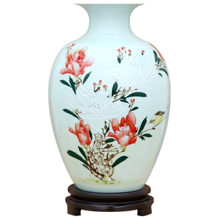 景德镇陶瓷器新中式手绘花瓶工艺品客厅摆件家居玄关办公室装饰品
