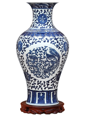 傲世瓷业手绘青花瓷龙凤呈祥