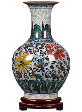 景德镇中式风仿古官窑手绘工艺品