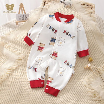 纯棉婴儿秋装连体衣男女宝宝长袖保暖爬服