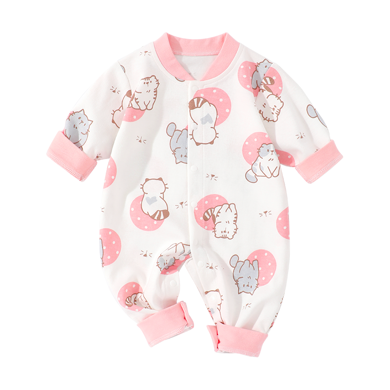新生婴儿连体衣春秋纯棉打底内衣宝宝衣服哈衣爬服家居服睡衣秋装