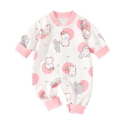纯棉婴儿连体衣爬服新生春秋