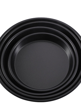 深灰色多尺寸碳钢披萨烤盘家用蛋糕烘焙模具芝士面包不沾圆形烤盘