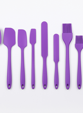 高颜值！出口紫色烘焙刮刀耐高温硅胶蛋糕奶油抹刀牛轧糖刮板