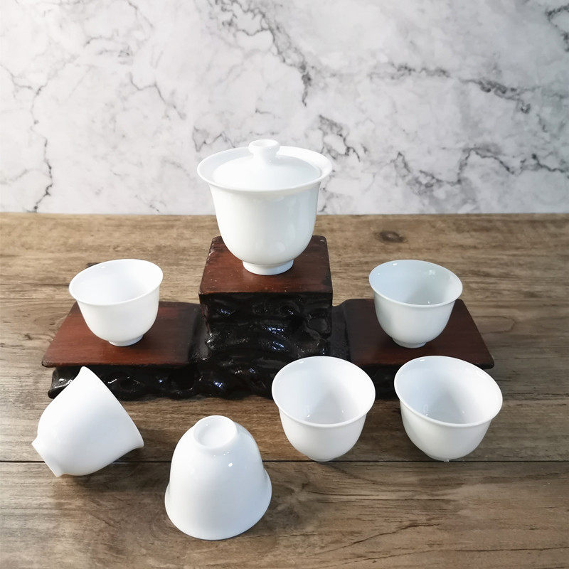 陶瓷配件纯白潮州金钟杯功夫茶具