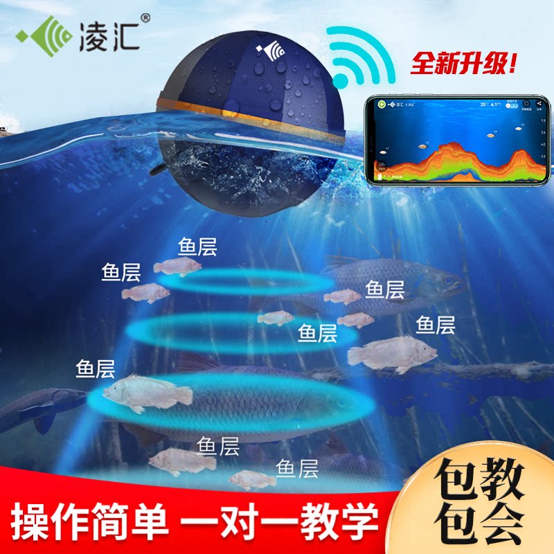 凌汇无线超声波手机可视探鱼器图片