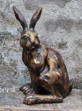 孤品复古做旧树脂客厅小摆件