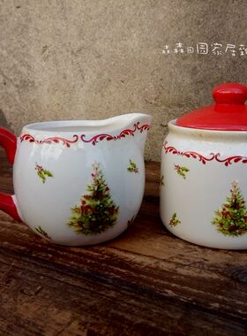 浮雕手绘创意陶瓷摆件圣诞树