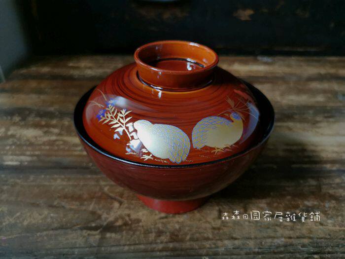 日本回流漆器茶具大漆鸳鸯盖碗汤吞主人杯描金银日式家居餐具五客
